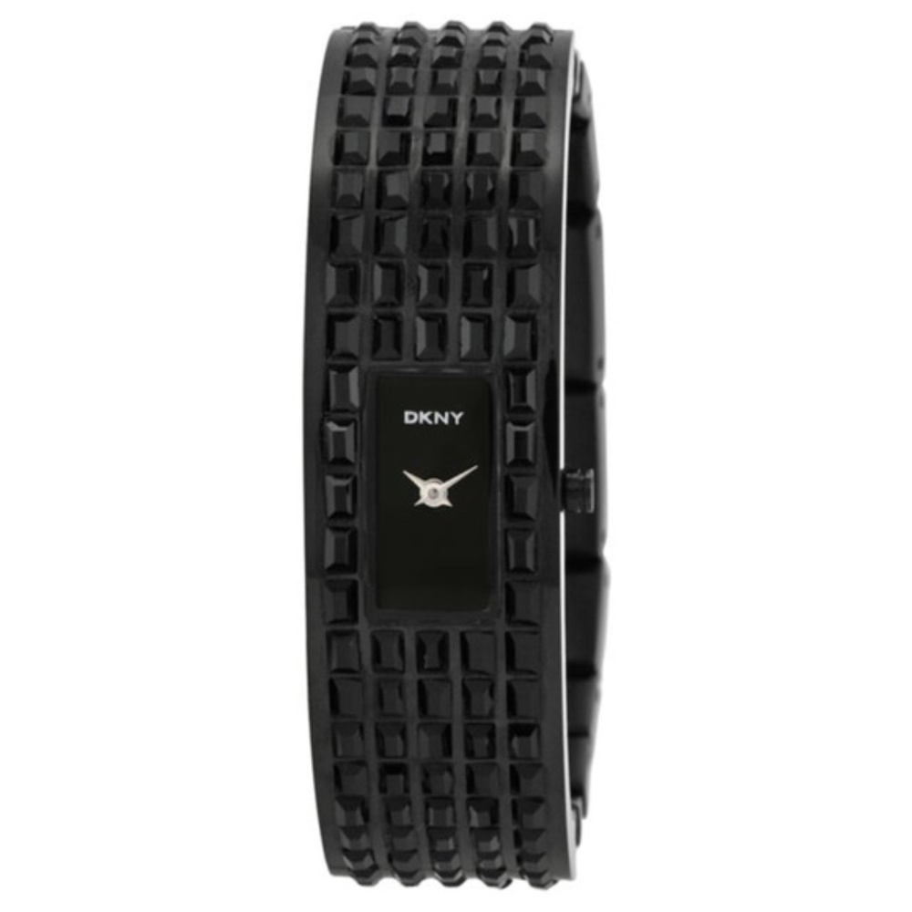 NEW! DKNY Donna Karan Pave Black Swarovski Crystals Cuff Watch STUNNING! Vintage